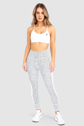 Conjunto Top e Calça Legging Breeze Mesh - Branco Estampado Animal Print