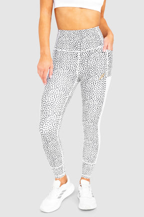 Calça Legging Breeze Mesh - Branco Estampado Animal Print