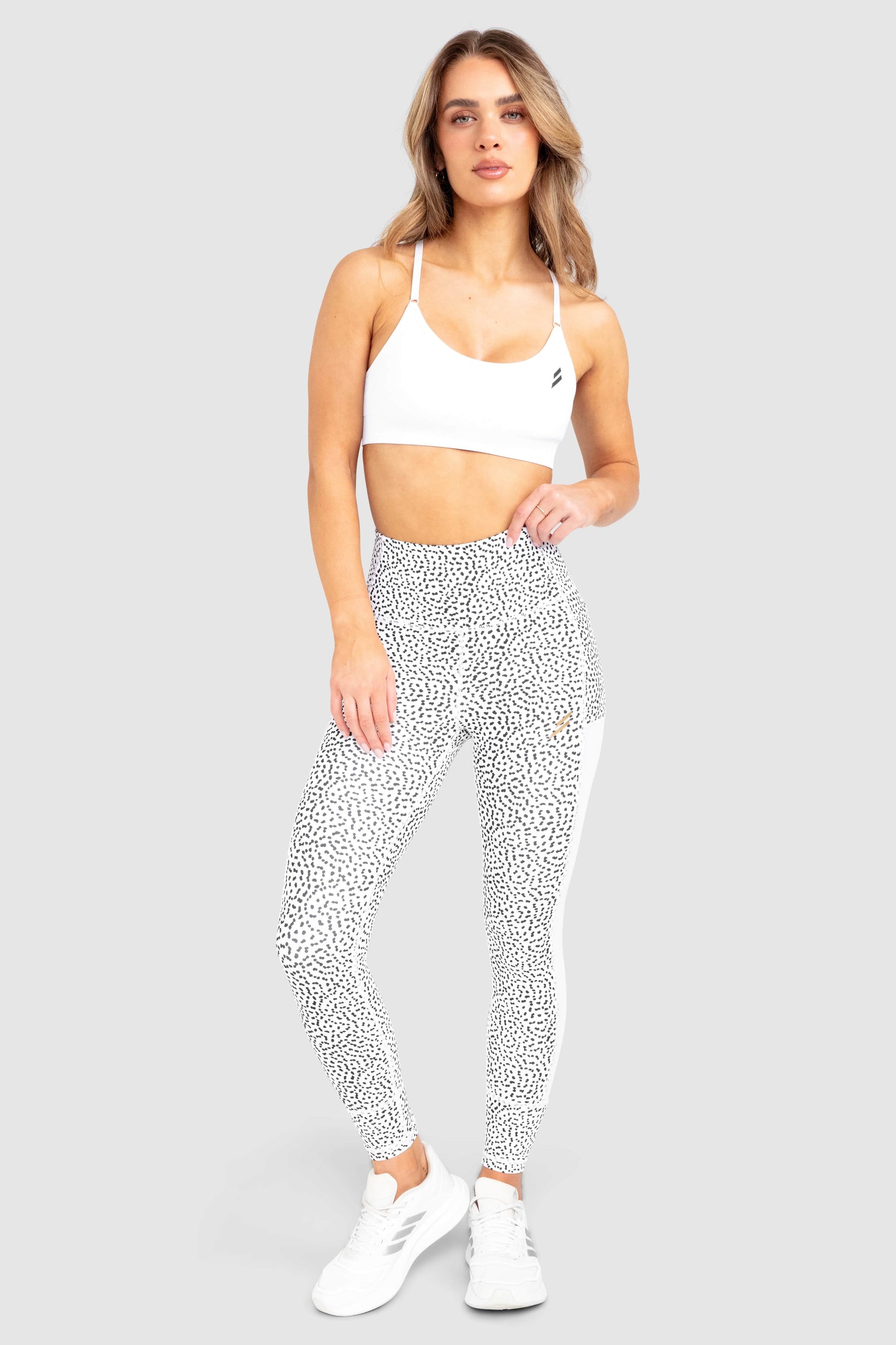 Conjunto Top e Calça Legging Breeze Mesh - Branco Estampado Animal Print