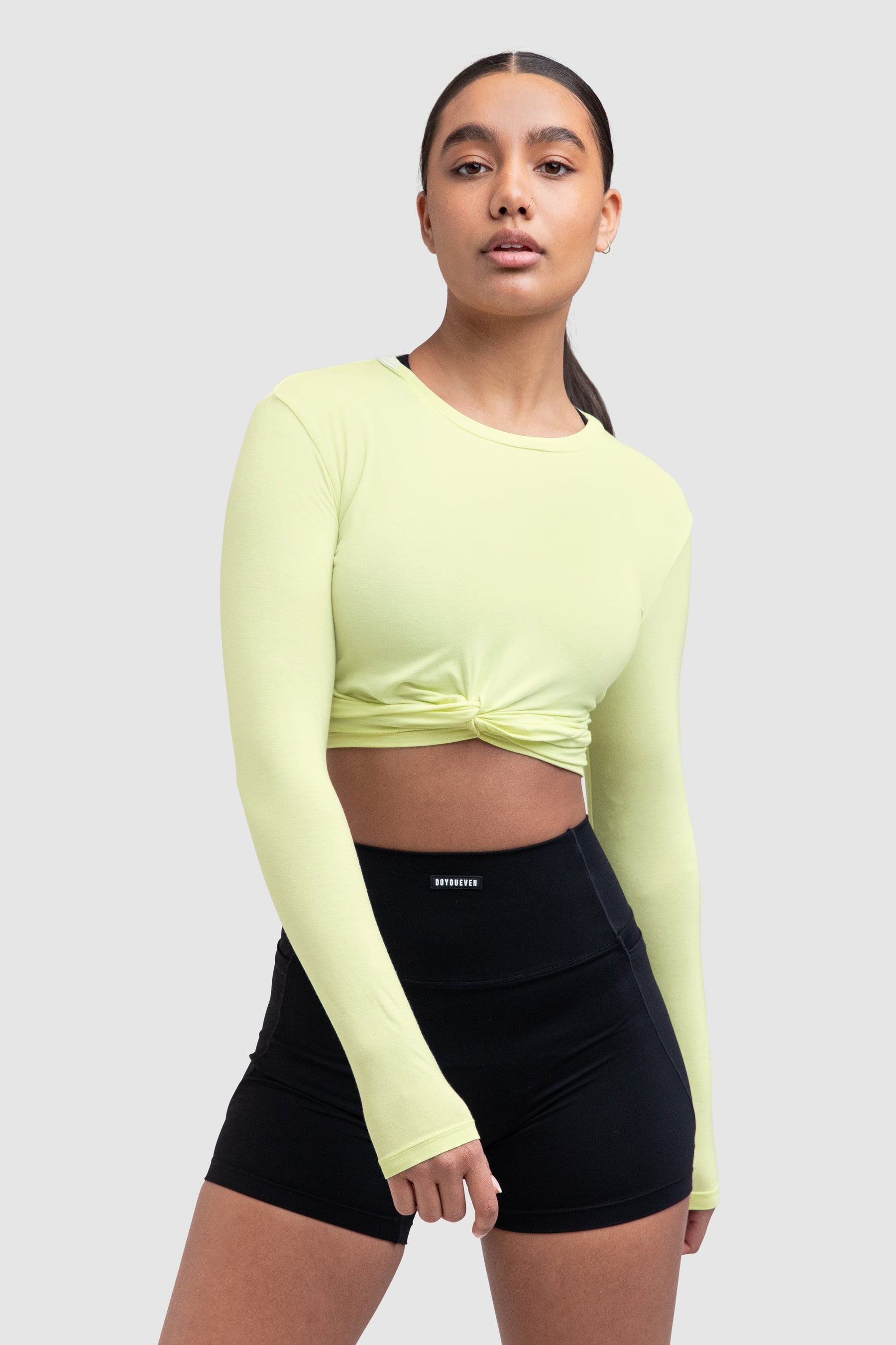 Cropped Manga Longa Desire - Amarelo