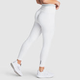 Calça Legging Scrunch Sem Costura com Franzido - Branco Brilhante