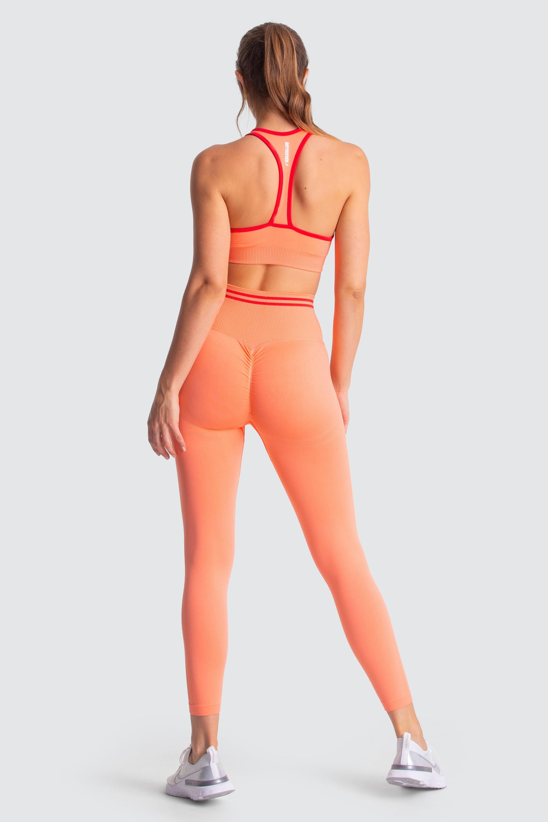 Calça Legging Scrunch Sem Costura com Franzido - Laranja