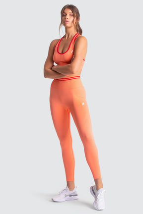 Calça Legging Scrunch Sem Costura com Franzido - Laranja