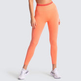 Calça Legging Scrunch Sem Costura com Franzido - Laranja