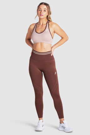 Calça Legging Scrunch Sem Costura com Franzido - Marrom Chocolate