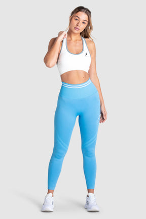 Calça Legging Scrunch Sem Costura com Franzido - Azul Céu