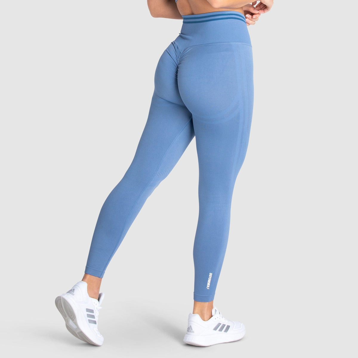 Calça Legging Scrunch Sem Costura com Franzido - Azul Ardósia