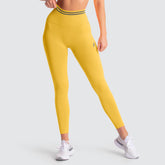 Calça Legging Scrunch Sem Costura com Franzido - Amarelo Solar