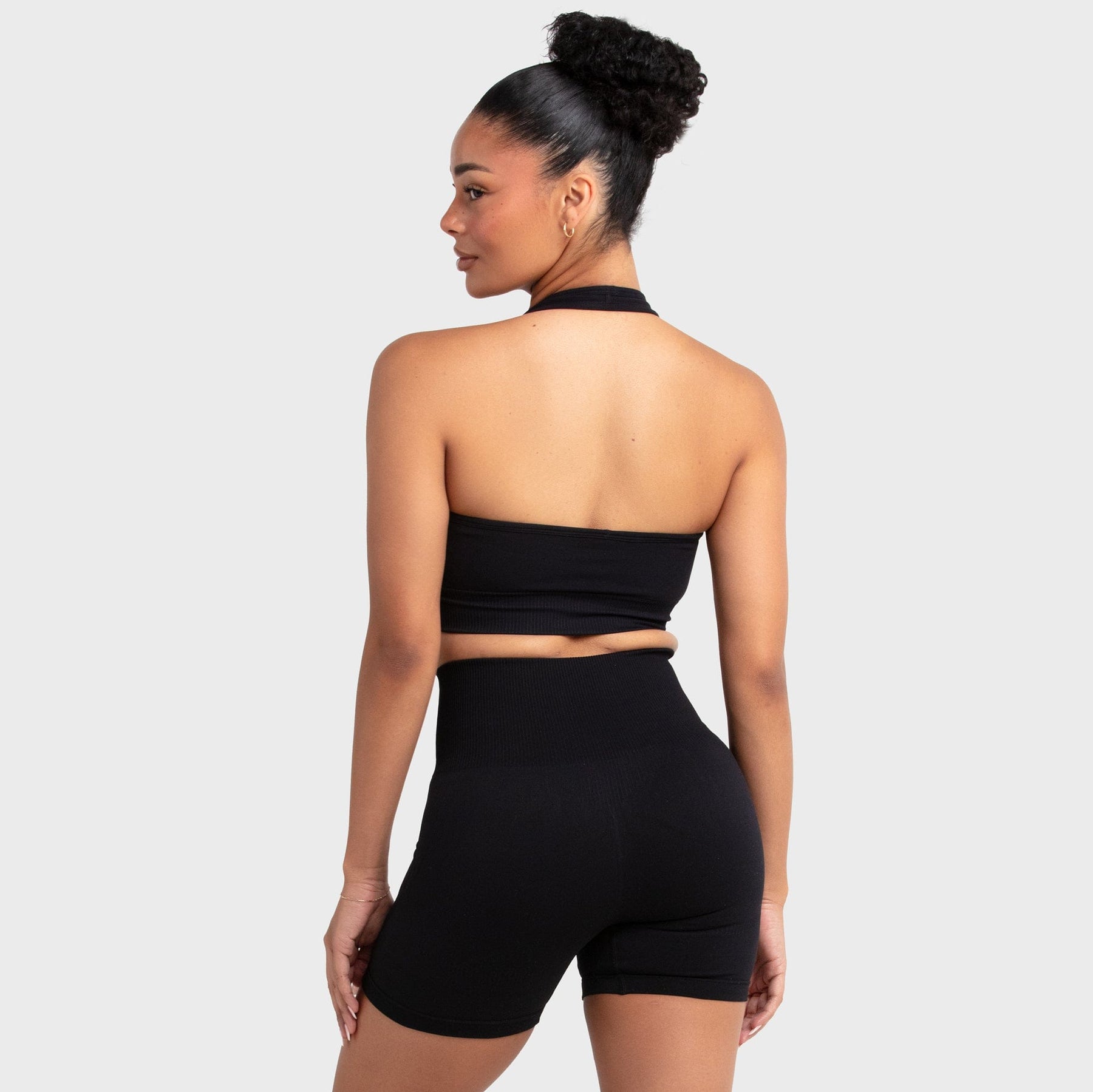 Cropped com Decote Halter Hyperflex - Preto