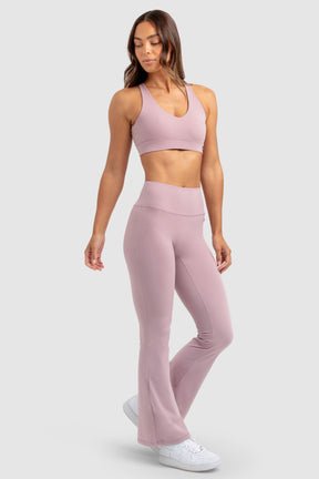 Conjunto Top e Calça Legging Flare MotionSoft - Malva Suave