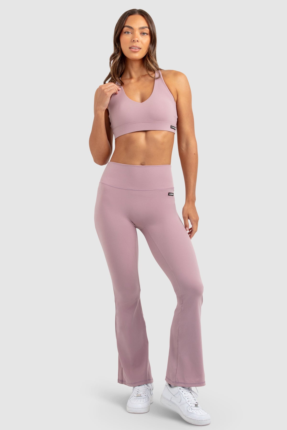 Conjunto Top e Calça Legging Flare MotionSoft - Malva Suave