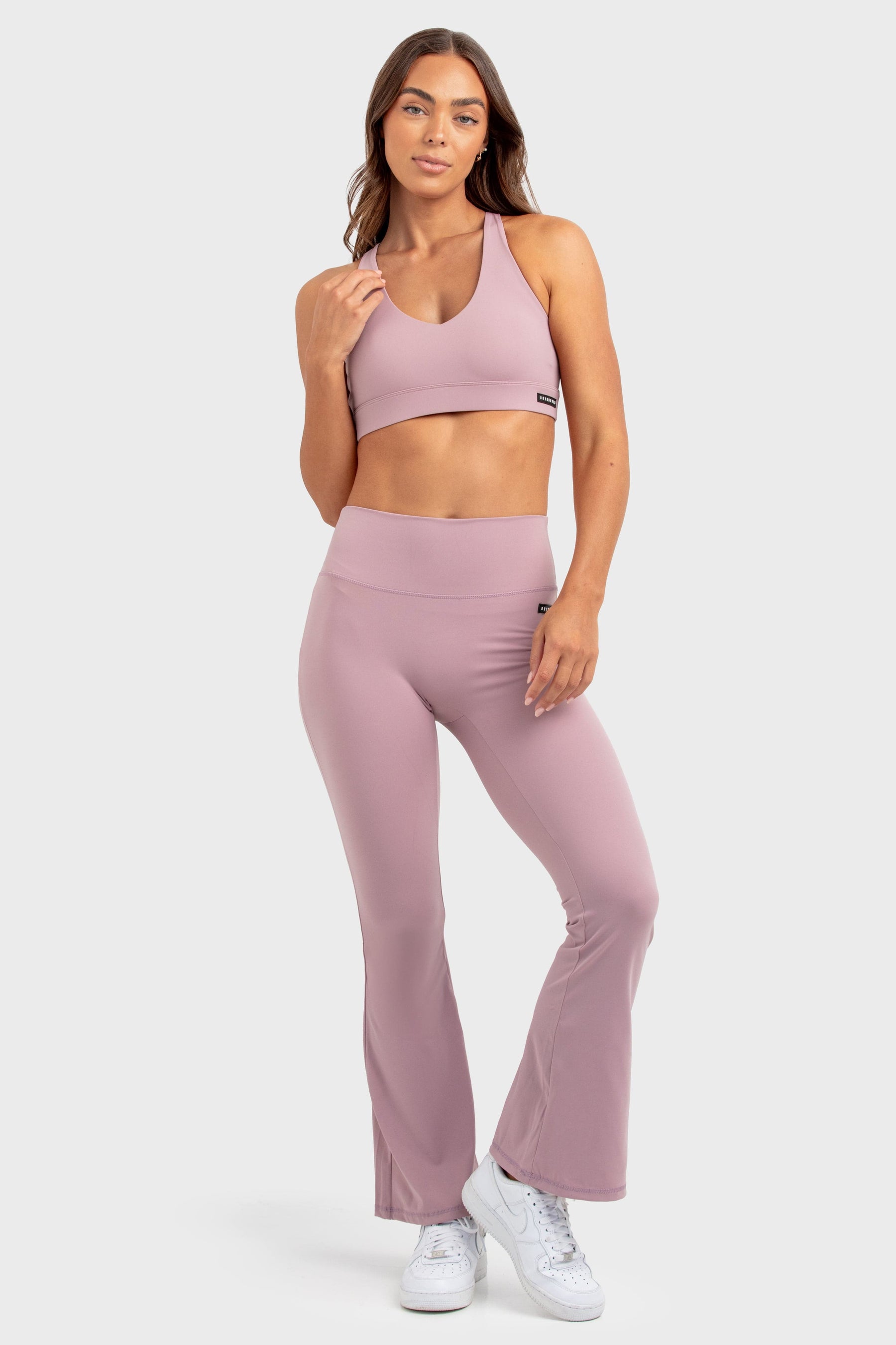 Conjunto Top e Calça Legging Flare MotionSoft - Malva Suave