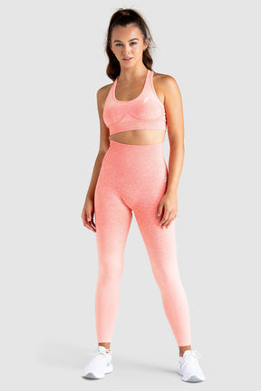 Calça Legging Ombré Scrunch Sem Costura - Coral