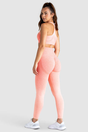 Calça Legging Ombré Scrunch Sem Costura - Coral