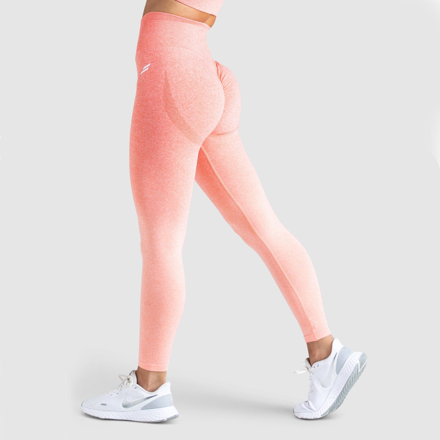 Calça Legging Ombré Scrunch Sem Costura - Coral