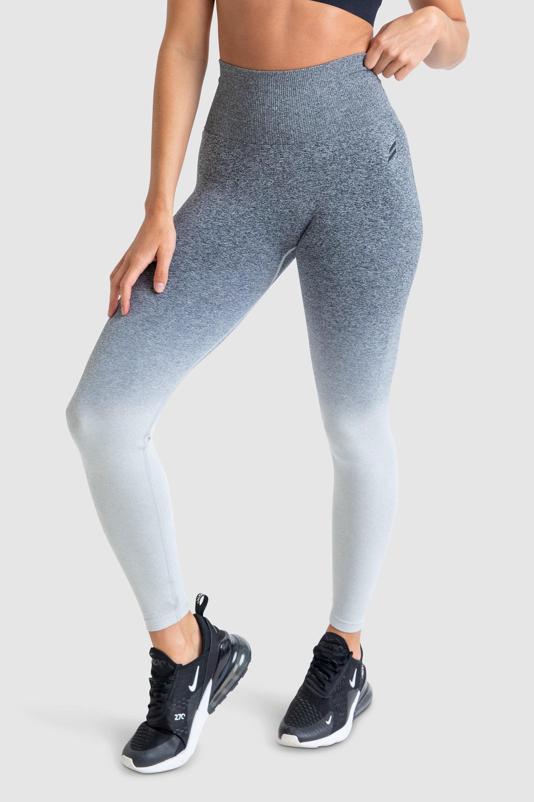 Calça Legging Ombré Scrunch Sem Costura- Cinza