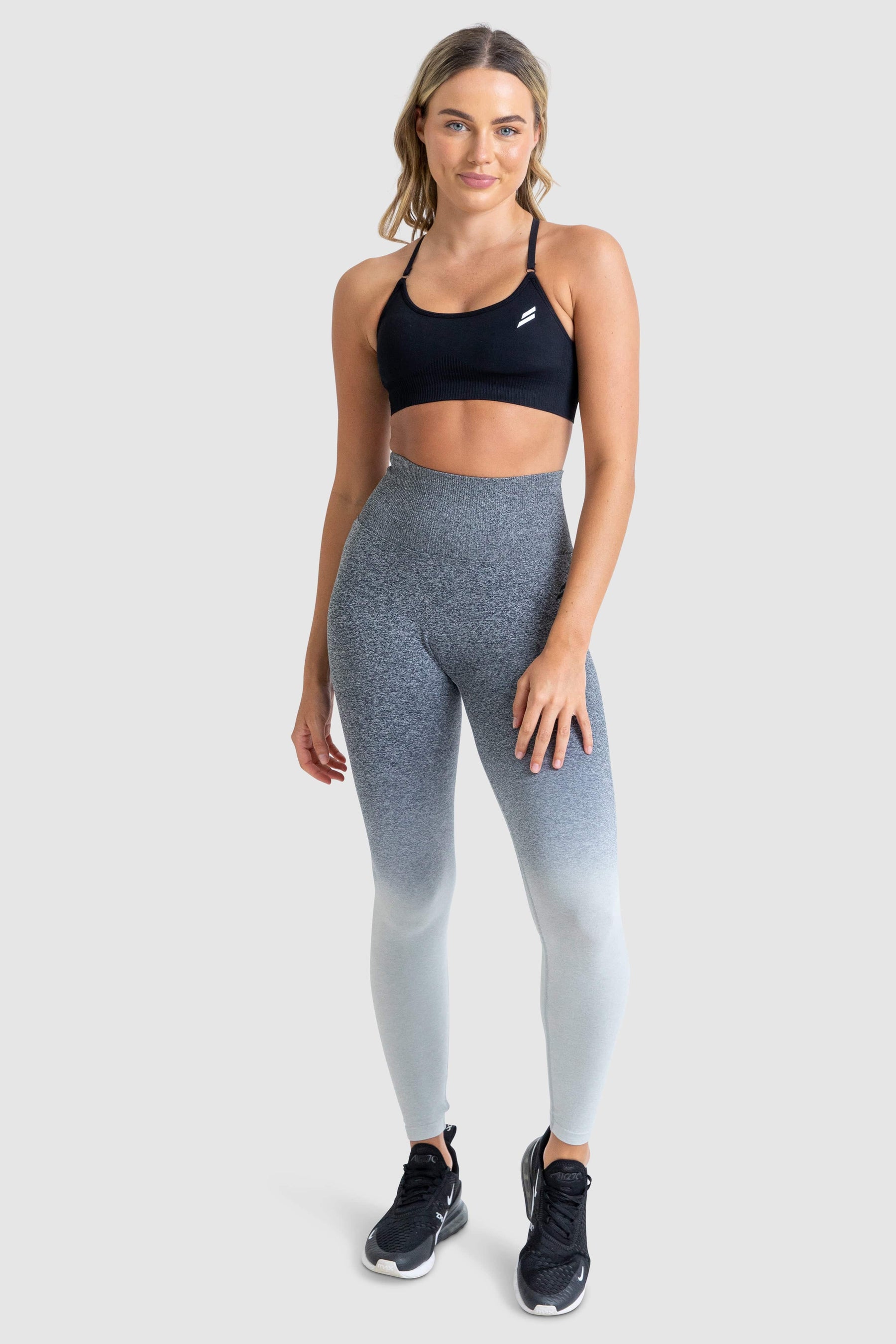 Calça Legging Ombré Scrunch Sem Costura- Cinza