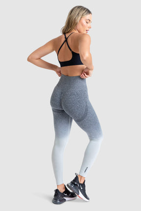 Calça Legging Ombré Scrunch Sem Costura- Cinza