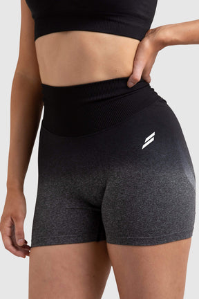 Shorts Ombre Scrunch Sem Costura   - Preto