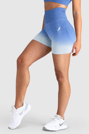 Shorts Ombre Scrunch Sem Costura - Azul