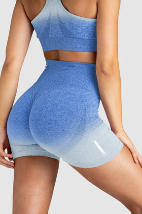 Shorts Ombre Scrunch Sem Costura - Azul