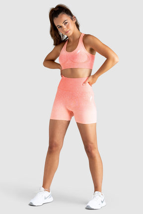 Shorts Ombre Scrunch Sem Costura - Coral