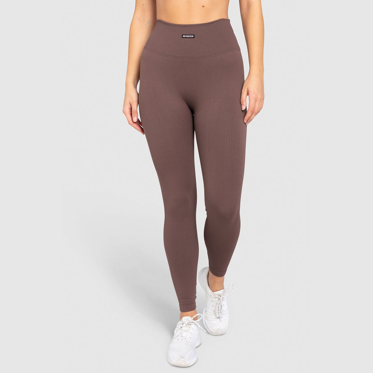 Calça Legging Canelada Sem Costura - Marrom