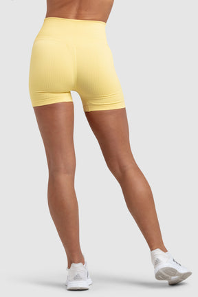 Shorts Canelados Sem Costura - Amarelo Canário