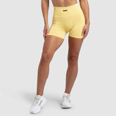 Shorts Canelados Sem Costura - Amarelo Canário