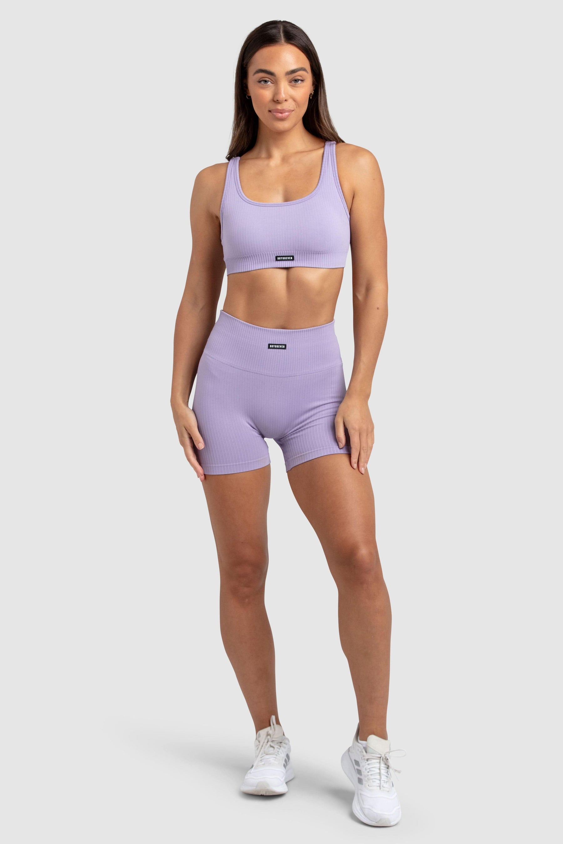 Shorts Canelados Sem Costura - Roxo Suave