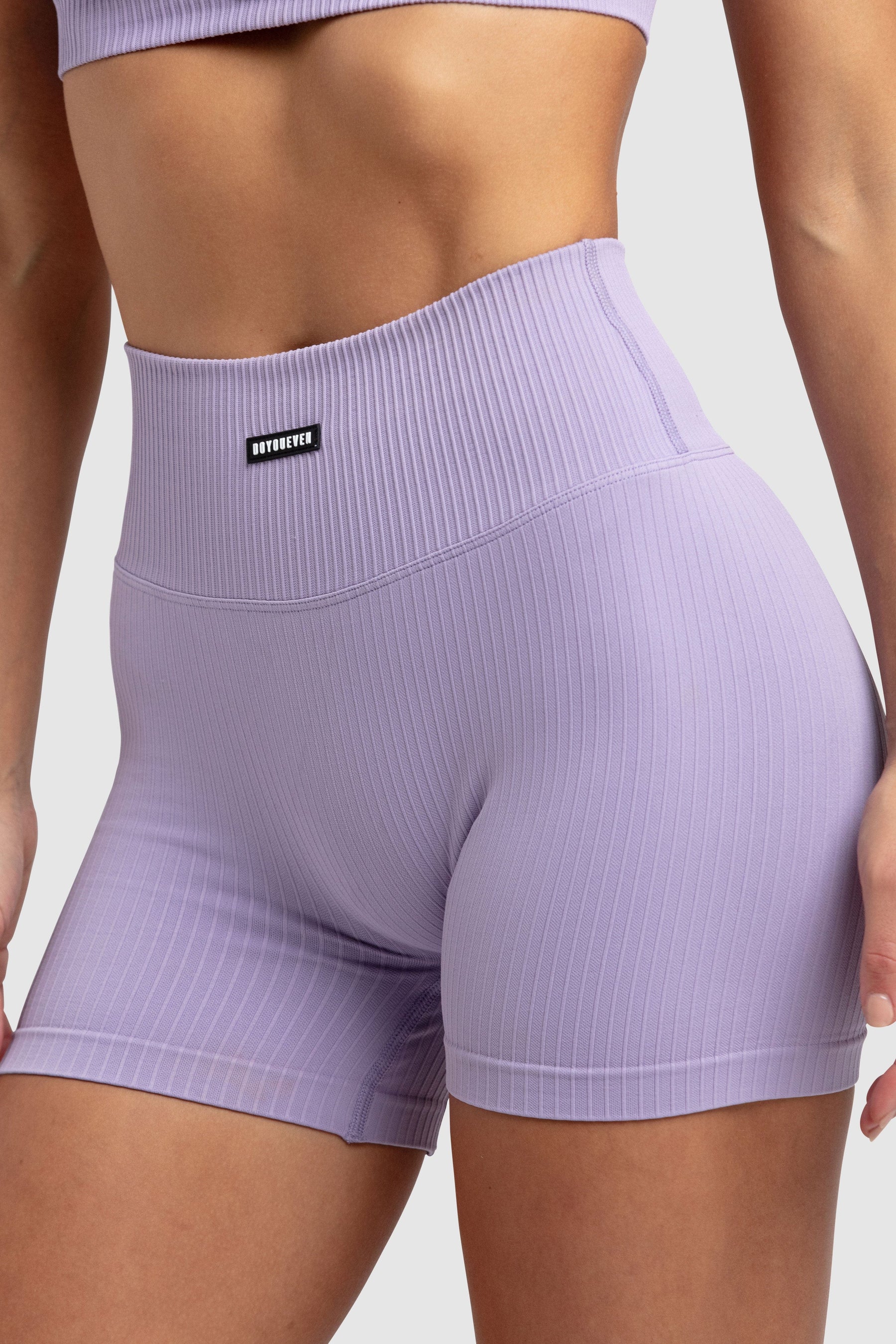 Shorts Canelados Sem Costura - Roxo Suave