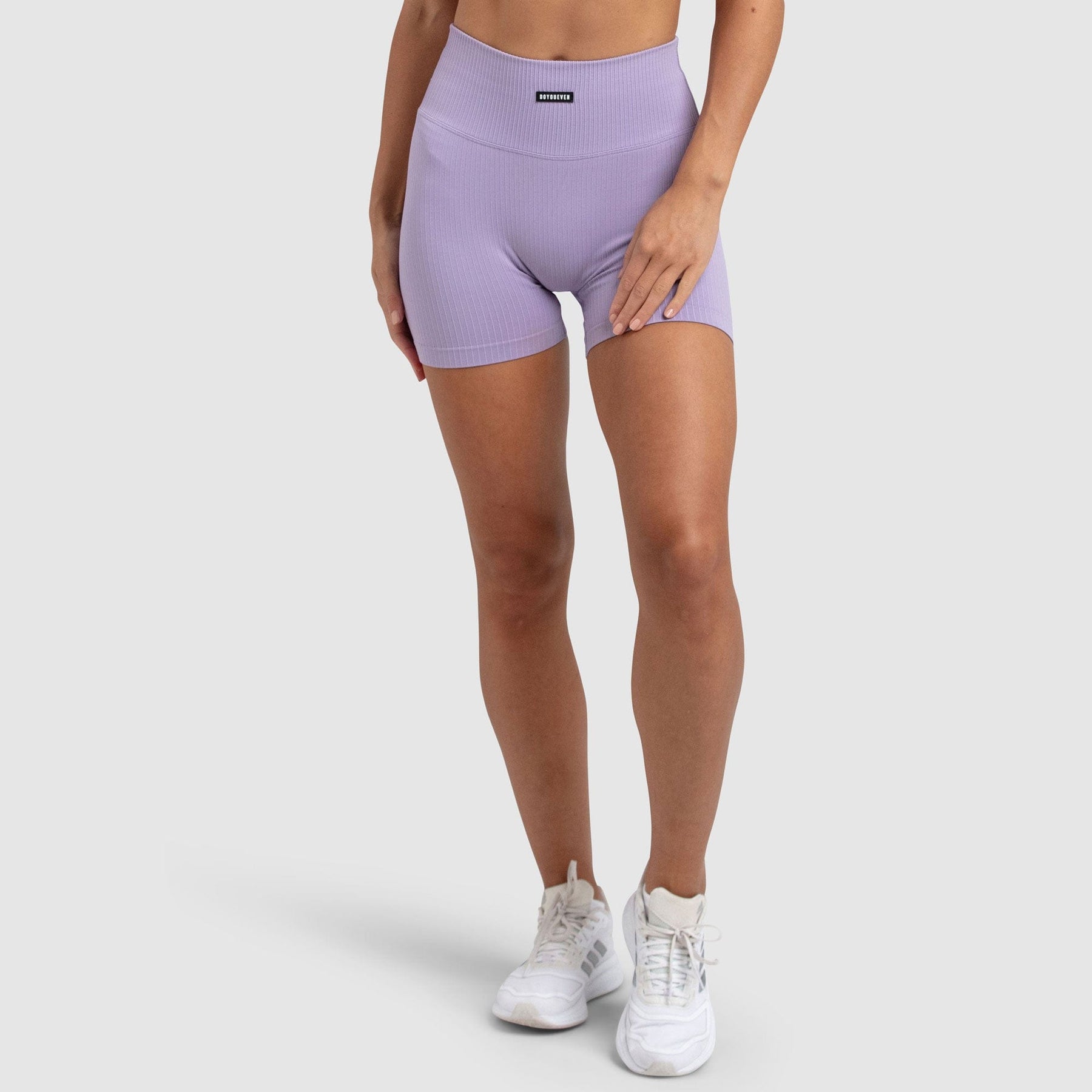 Shorts Canelados Sem Costura - Roxo Suave