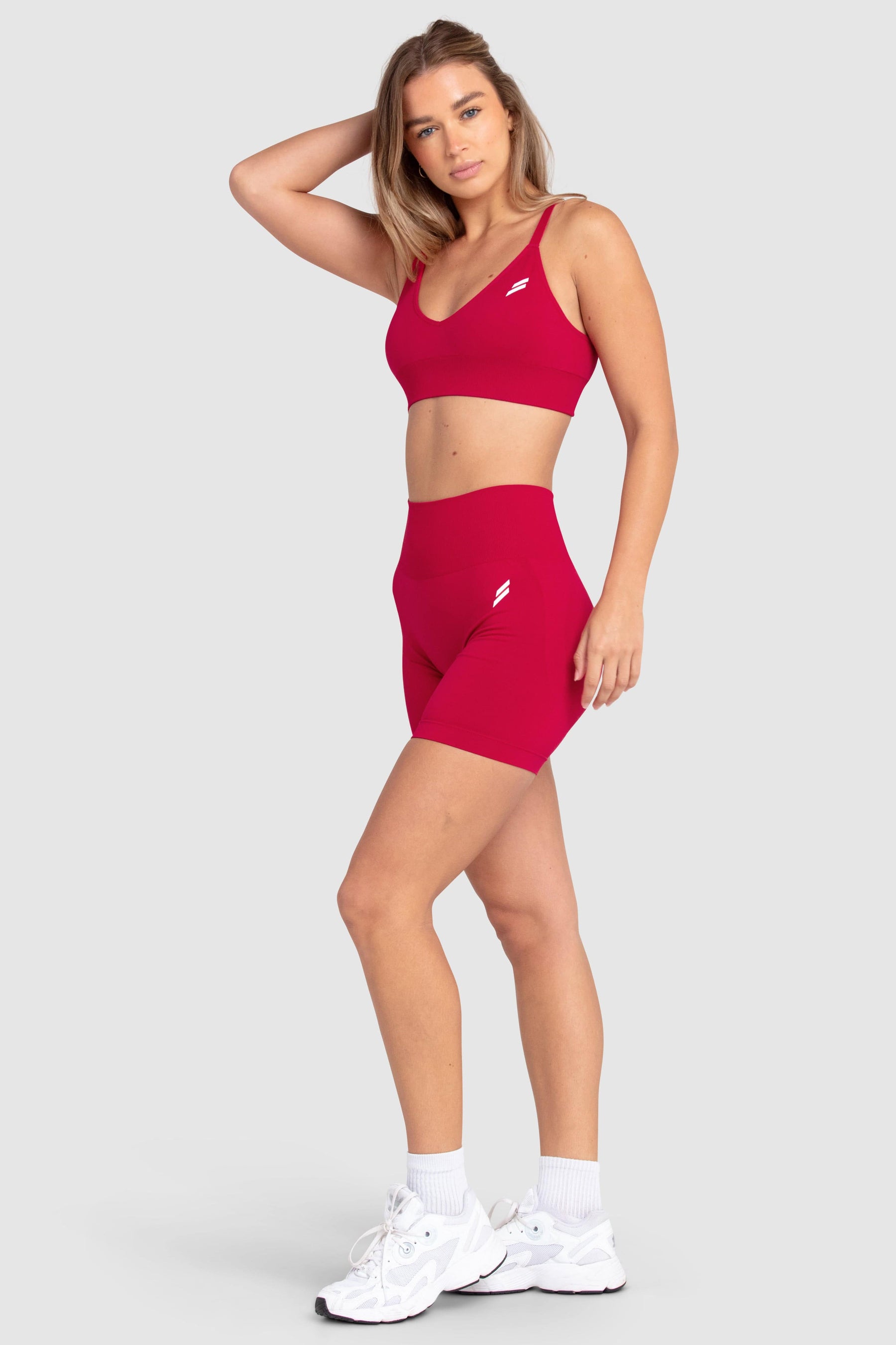 Top Scrunch Sem Costura - Vermelho Cereja