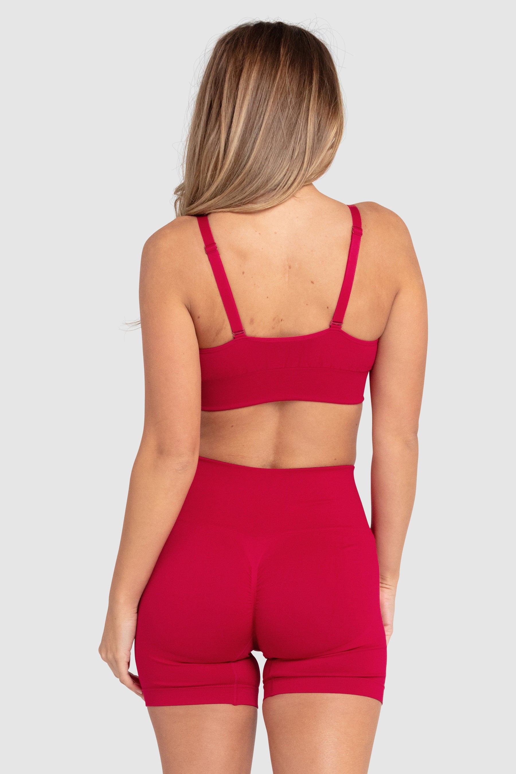 Top Scrunch Sem Costura - Vermelho Cereja