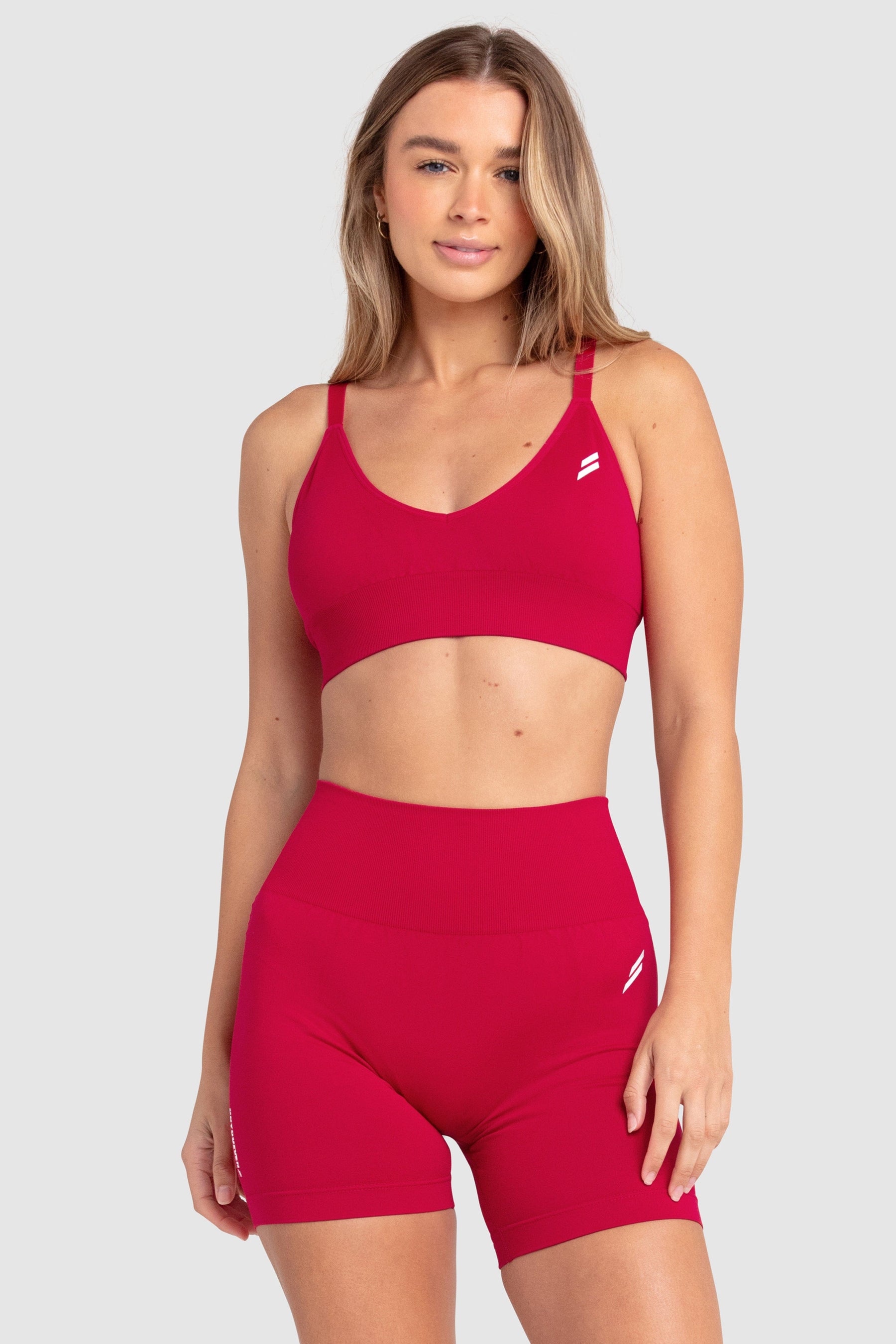 Top Scrunch Sem Costura - Vermelho Cereja