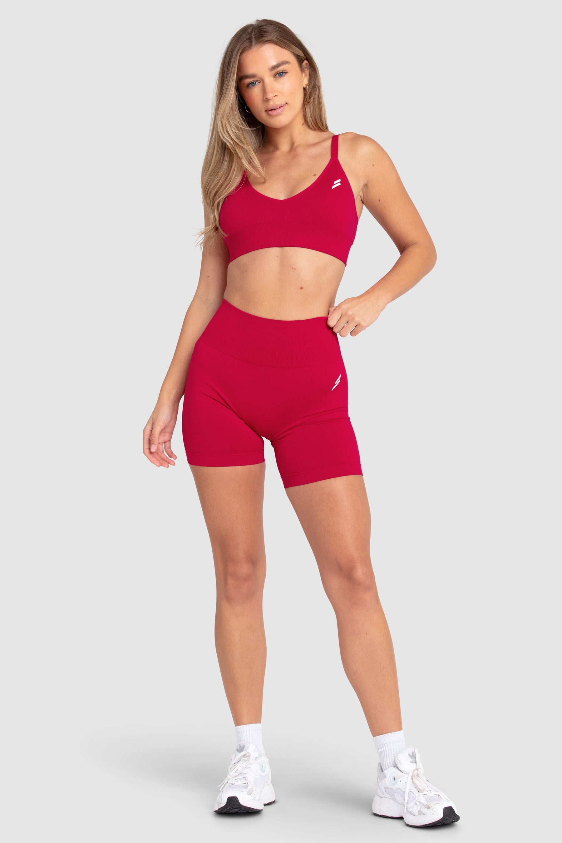 Top Scrunch Sem Costura - Vermelho Cereja