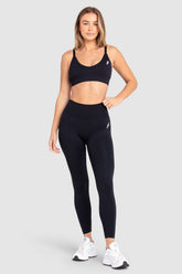 Conjunto Top e Calça Legging Scrunch Sem Costura - Preta