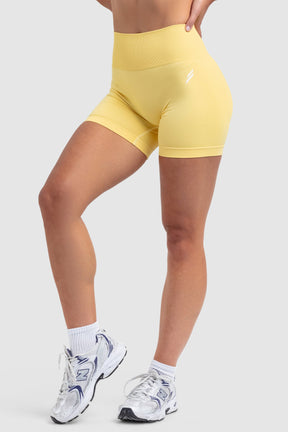 Shorts Scrunch Sem Costura - Amarelo Manteiga