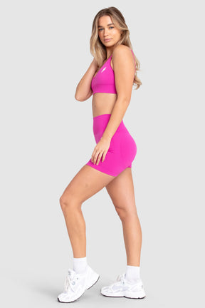 Conjunto Top e Shorts Scrunch Sem Costura - Rosa Pink