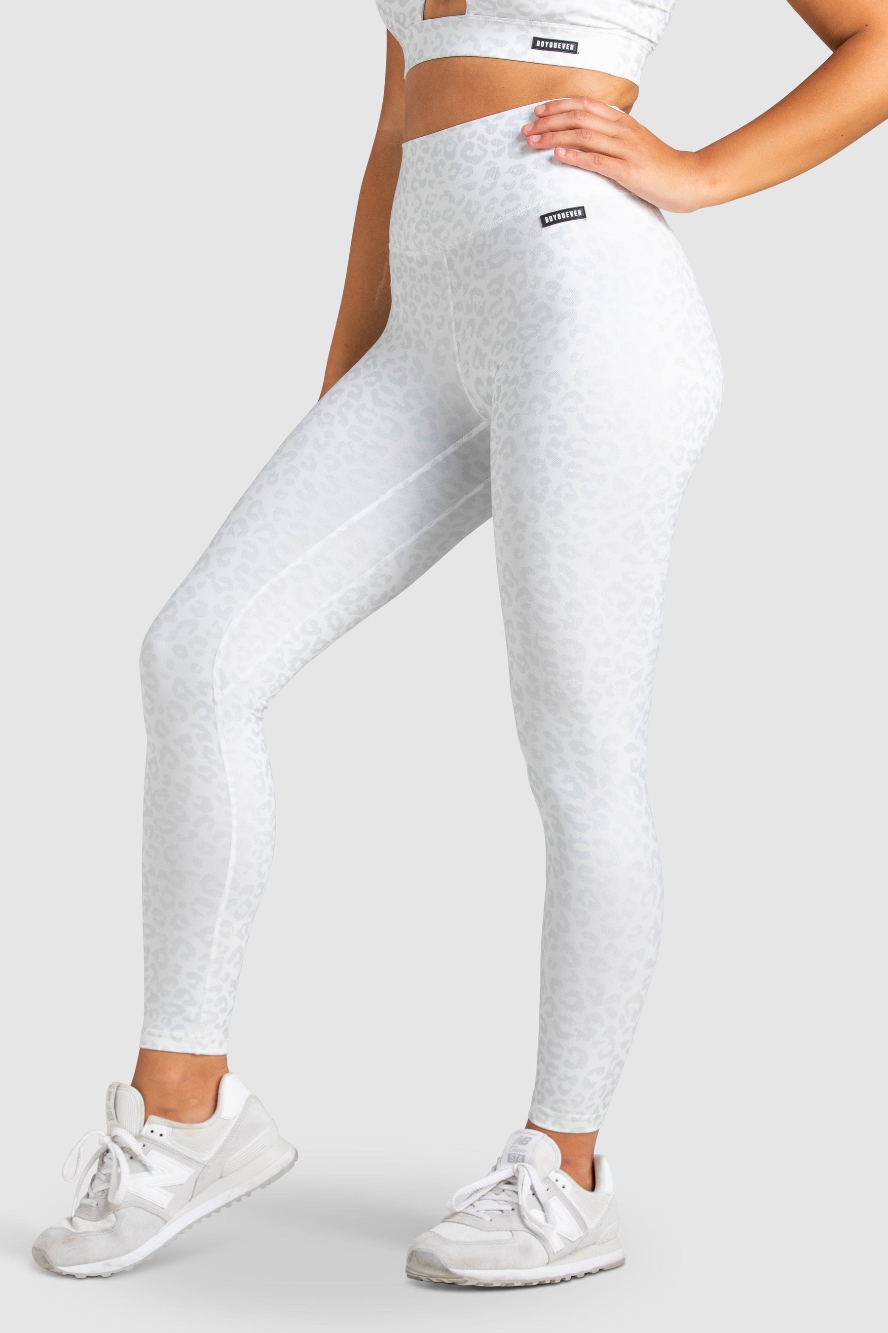 Calça Legging FitFlow Alto Relevo - Animal Print Branco