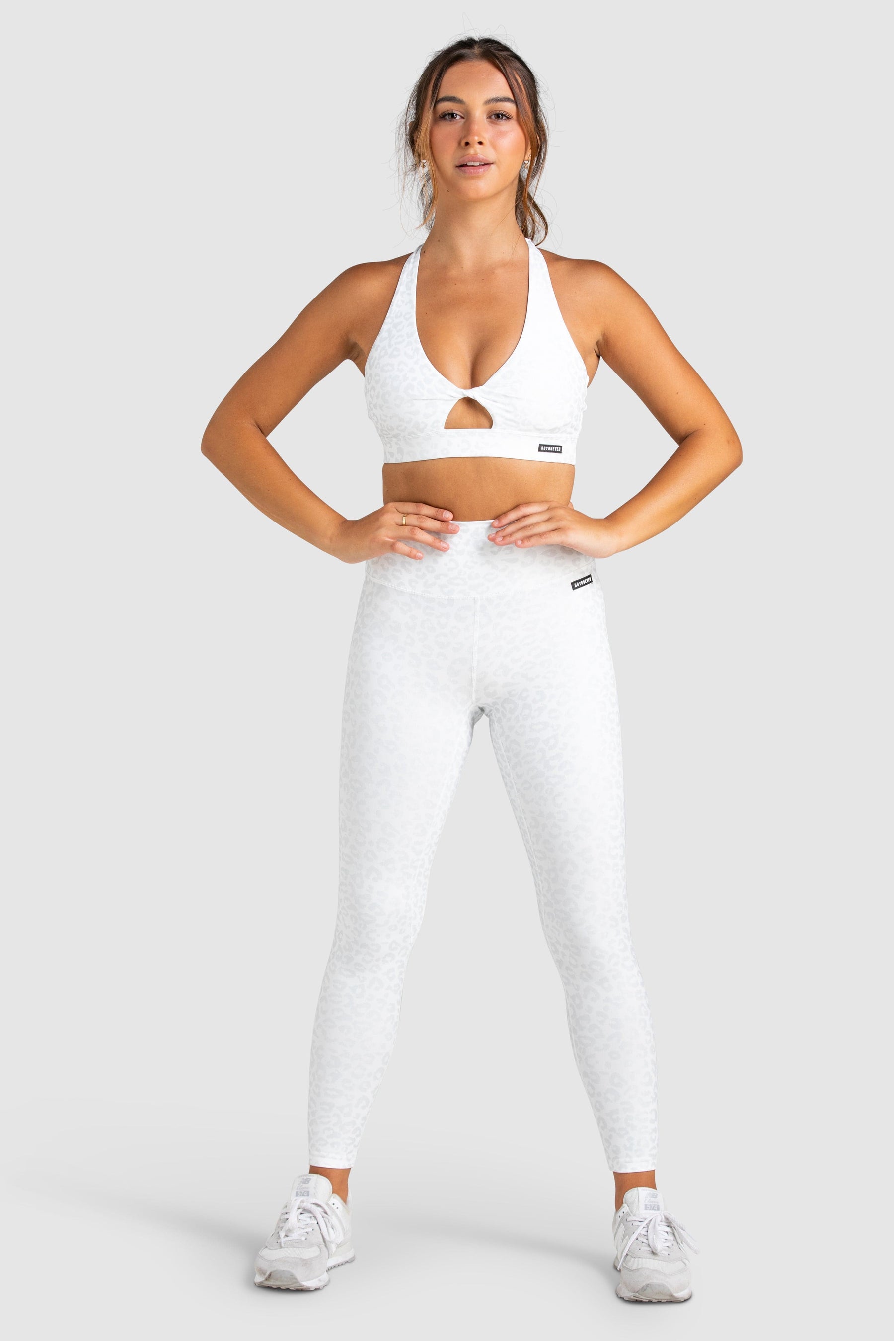 Calça Legging FitFlow Alto Relevo - Animal Print Branco