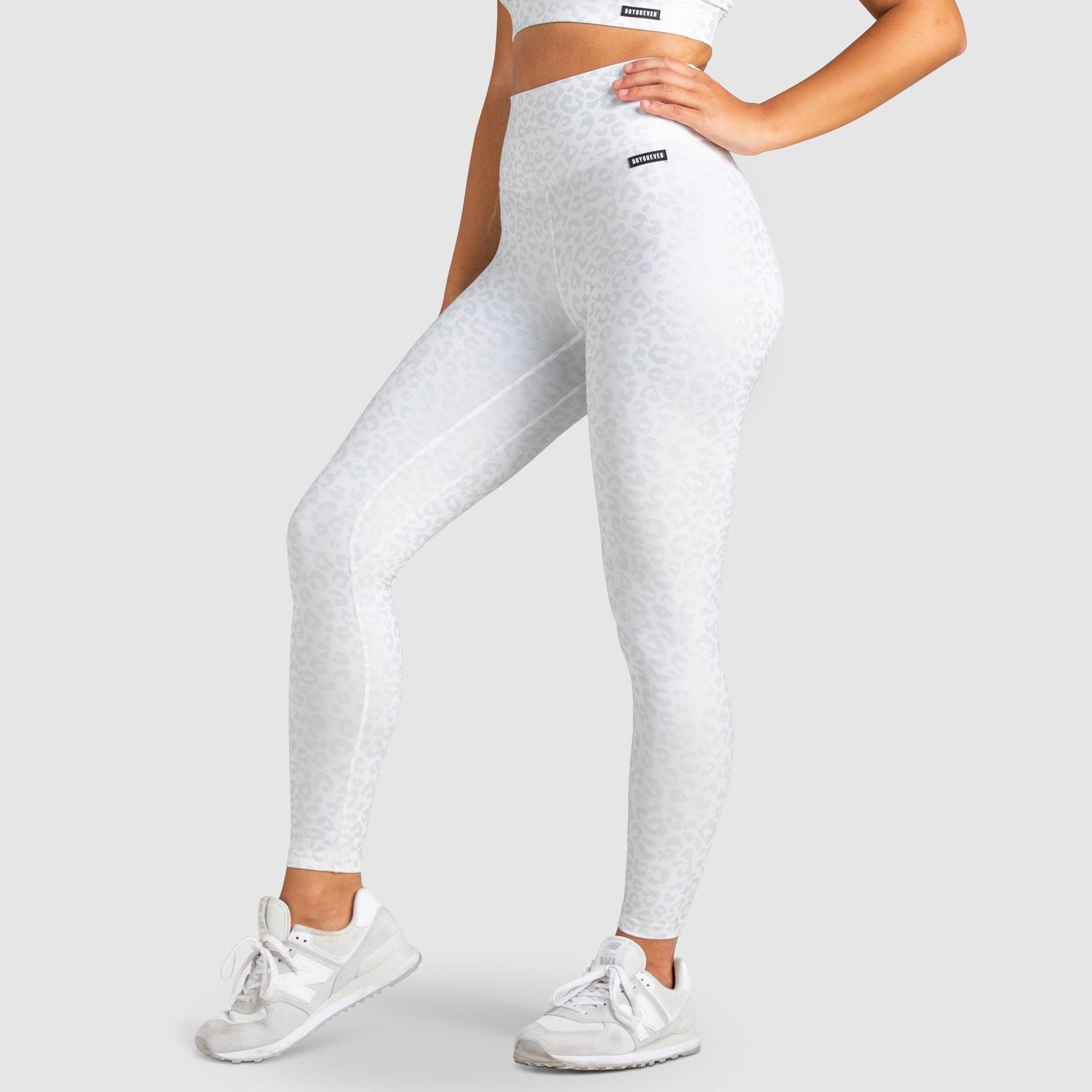 Calça Legging FitFlow Alto Relevo - Animal Print Branco