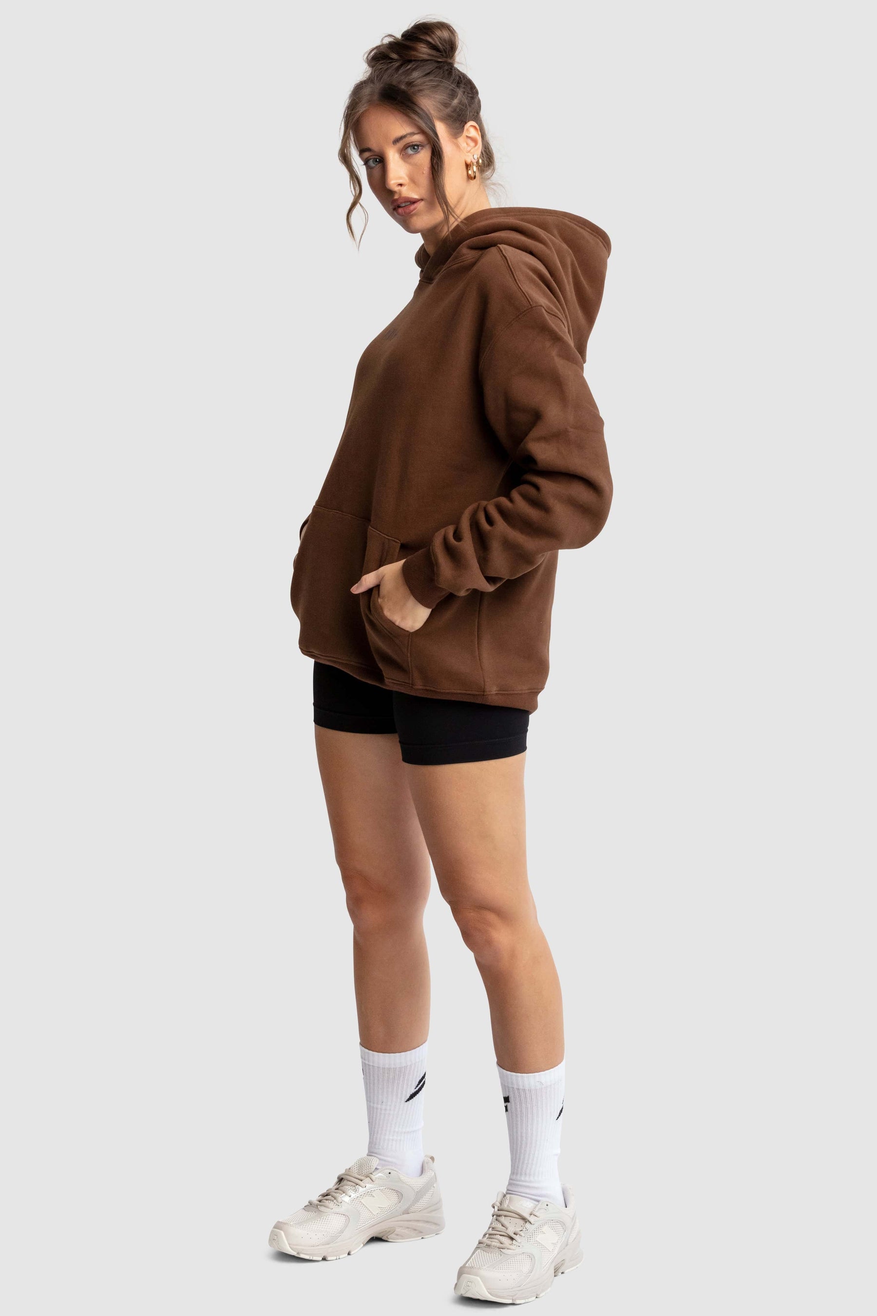 Moletom Com Capuz Feminino Relaxed Fit - Chocolate