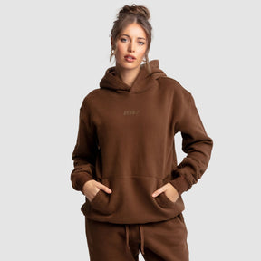 Moletom Com Capuz Feminino Relaxed Fit - Chocolate