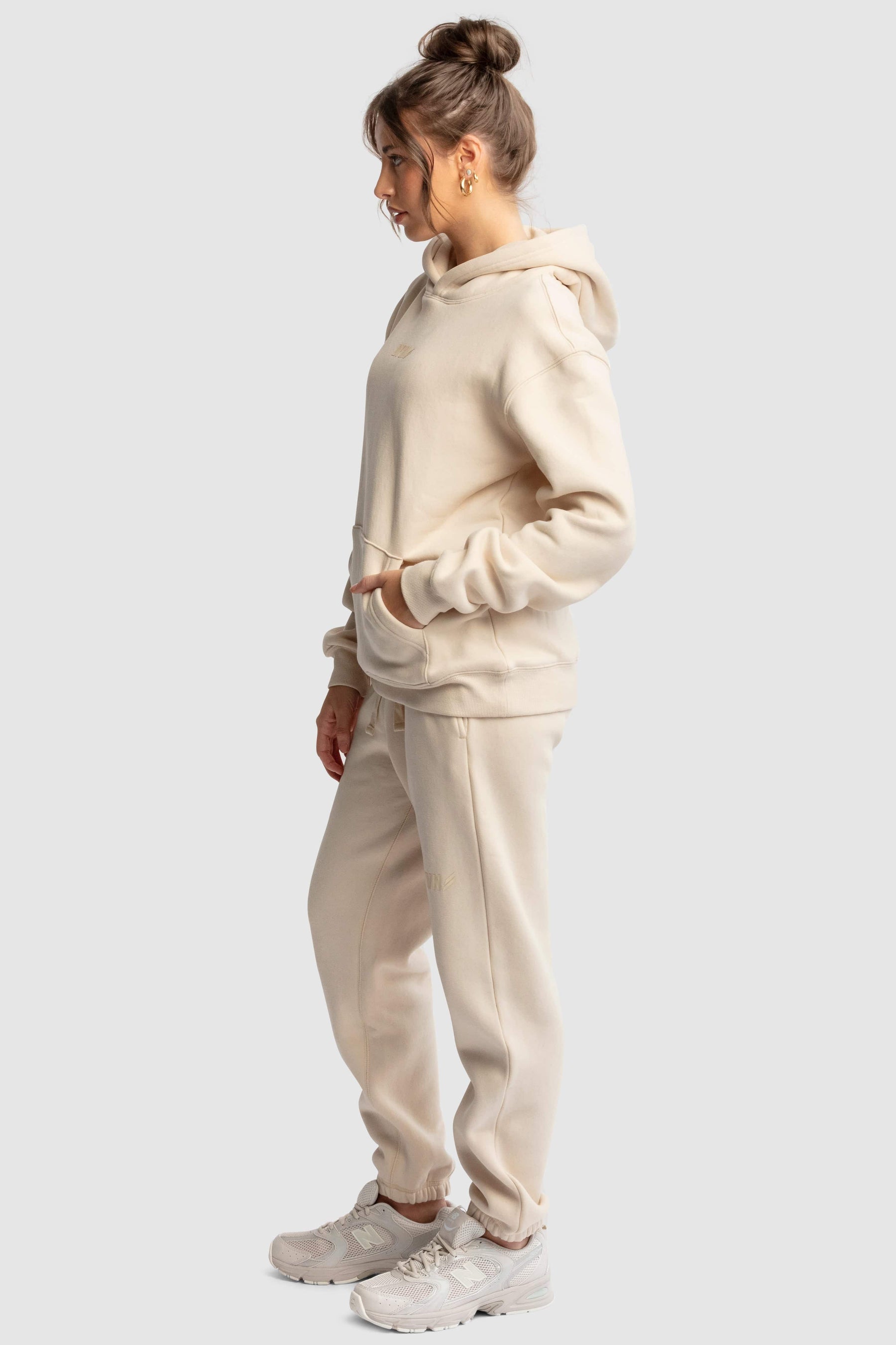 Moletom Com Capuz Feminino Relaxed Fit - Creme