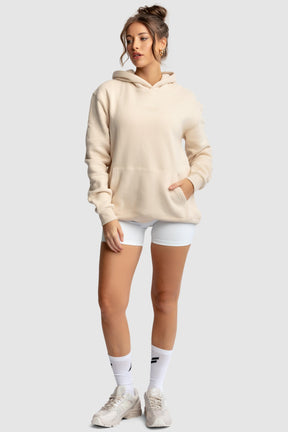 Moletom Com Capuz Feminino Relaxed Fit - Creme