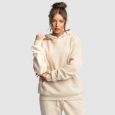 Moletom Com Capuz Feminino Relaxed Fit - Creme