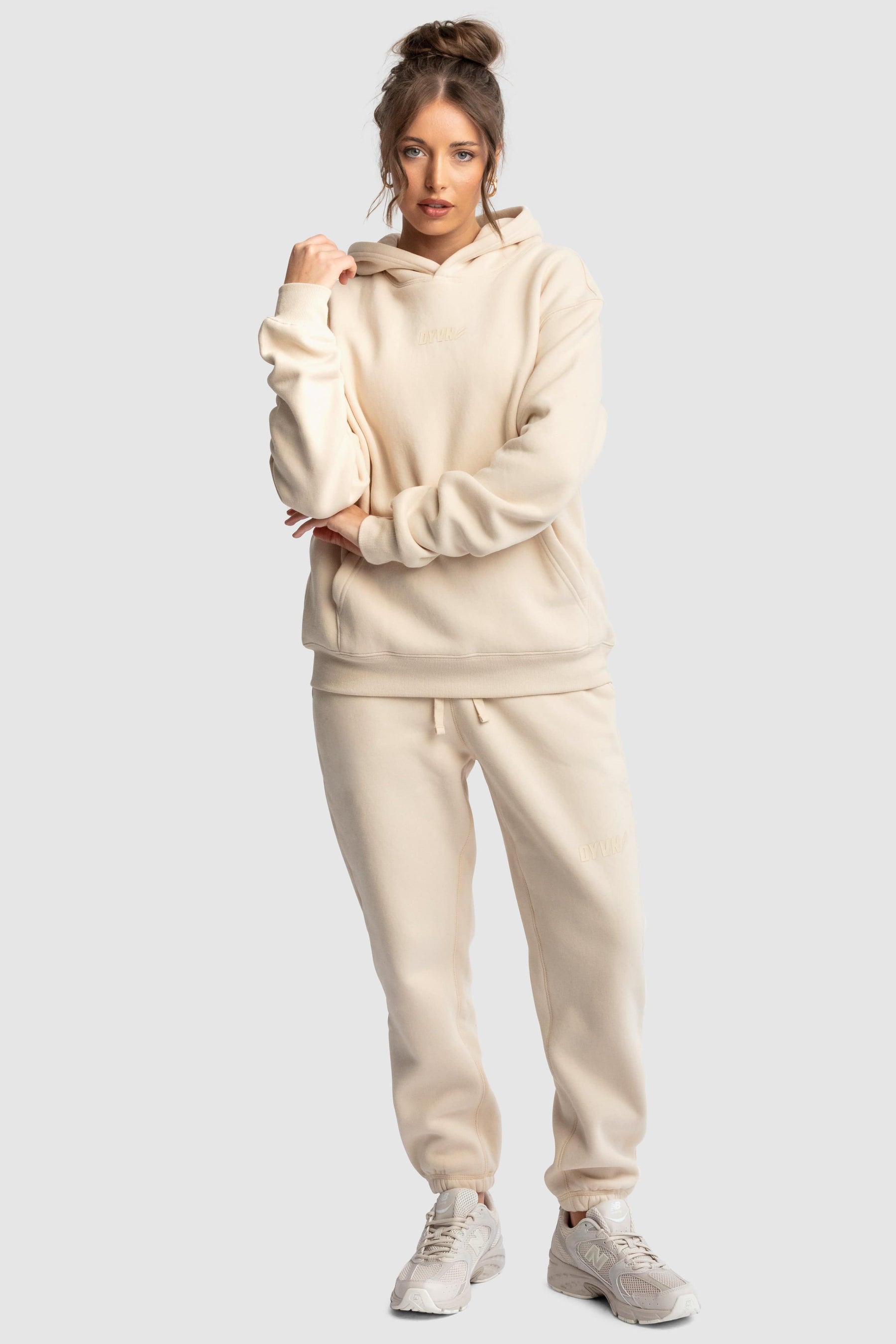 Moletom Com Capuz Feminino Relaxed Fit - Creme