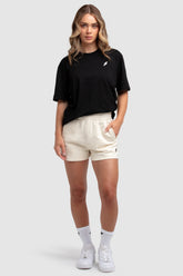 Conjunto Top e Shorts Essencial de Algodão Feminino - Creme