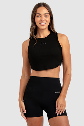 Conjunto Cropped Regata e Shorts Legging Feminino Scoop - Preto